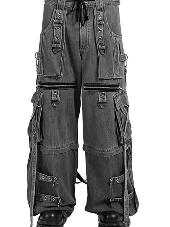 Tripp NYC Denim X Strap Pants [BLACK DENIM]
