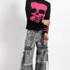 Tripp NYC X-Strap Pants [BLACK FOG WASH DENIM]