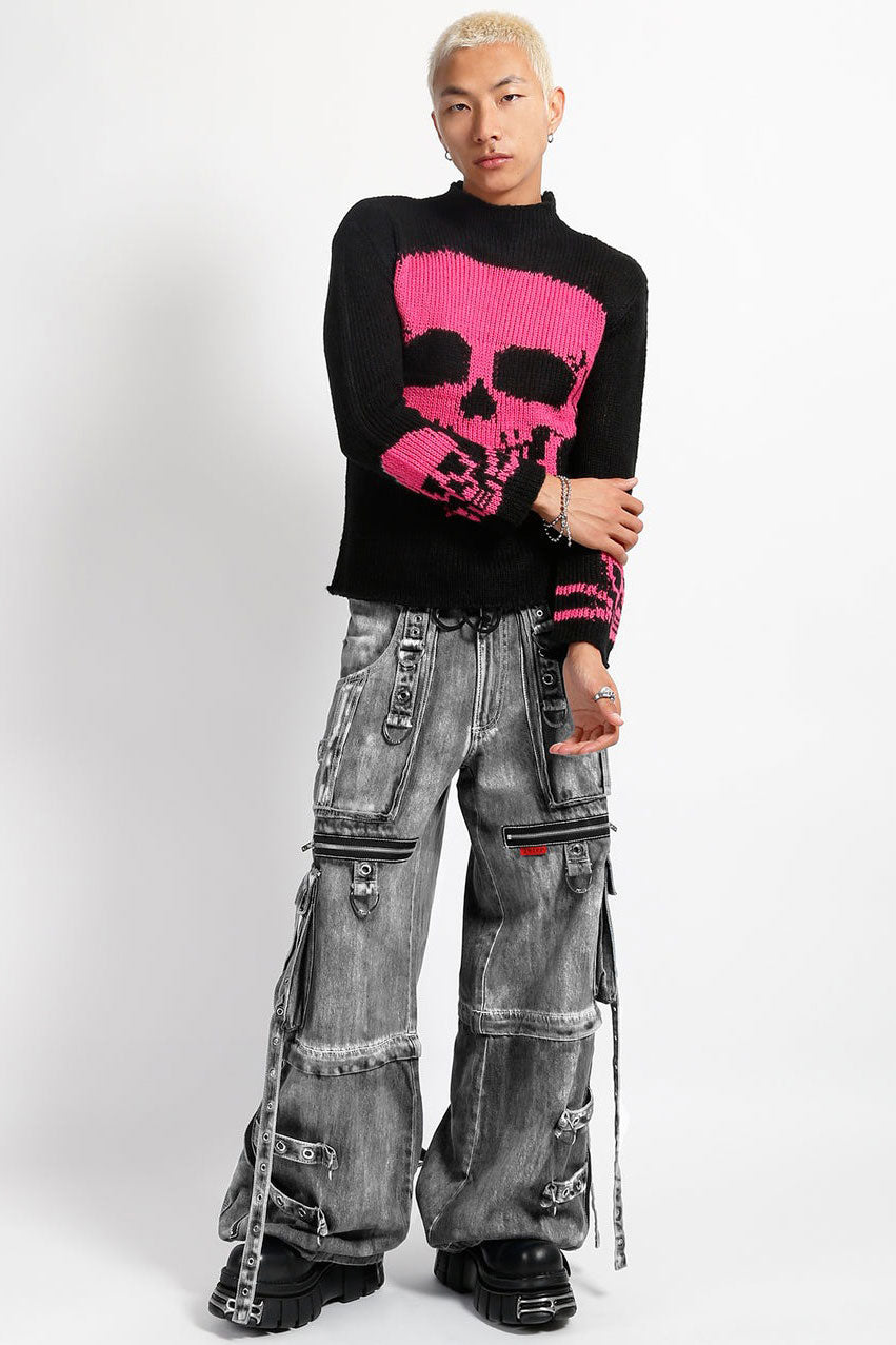 Tripp NYC X-Strap Pants [BLACK FOG WASH DENIM]