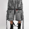 Tripp NYC X-Strap Pants [BLACK FOG WASH DENIM]