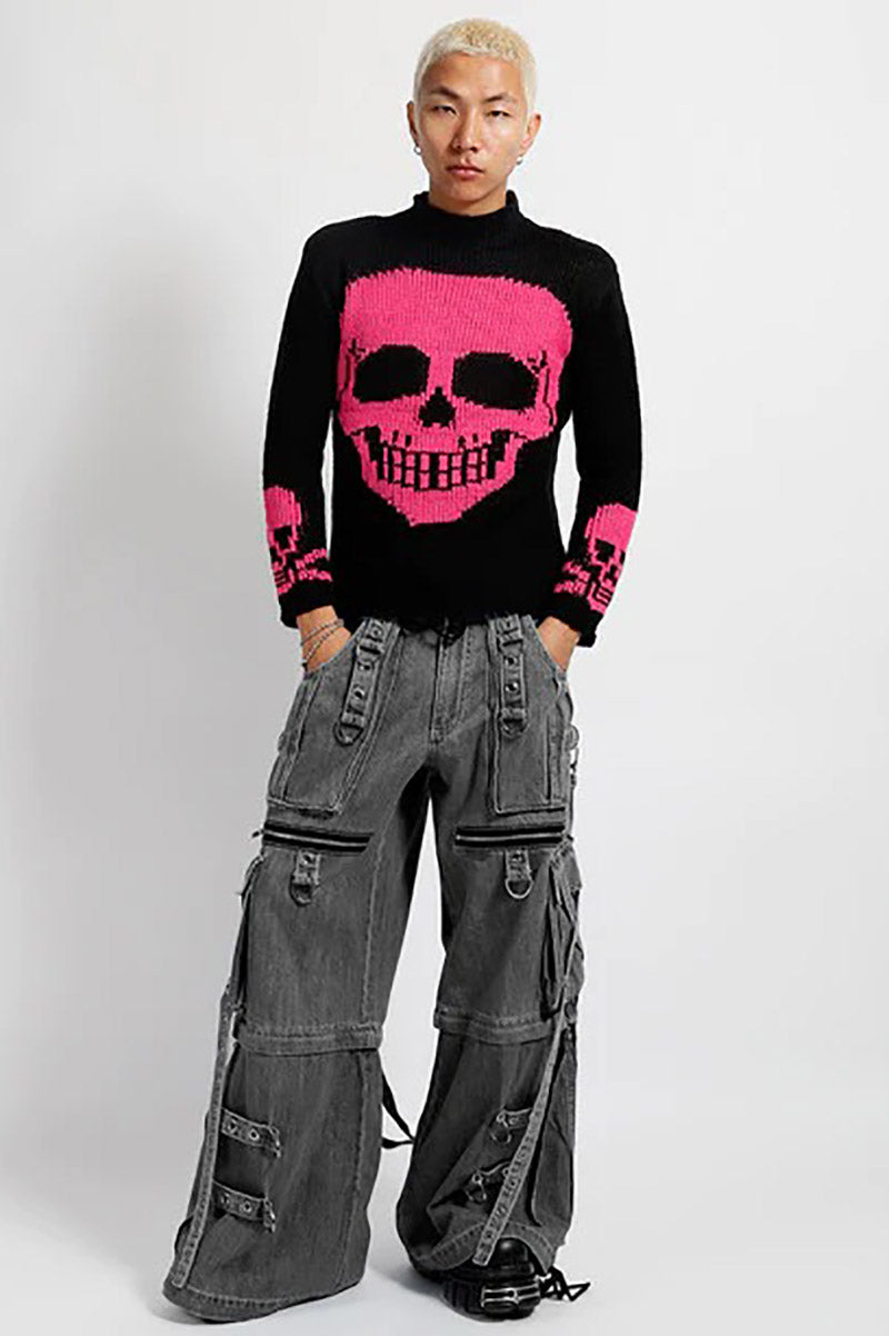 Tripp NYC Denim X Strap Pants [BLACK DENIM]