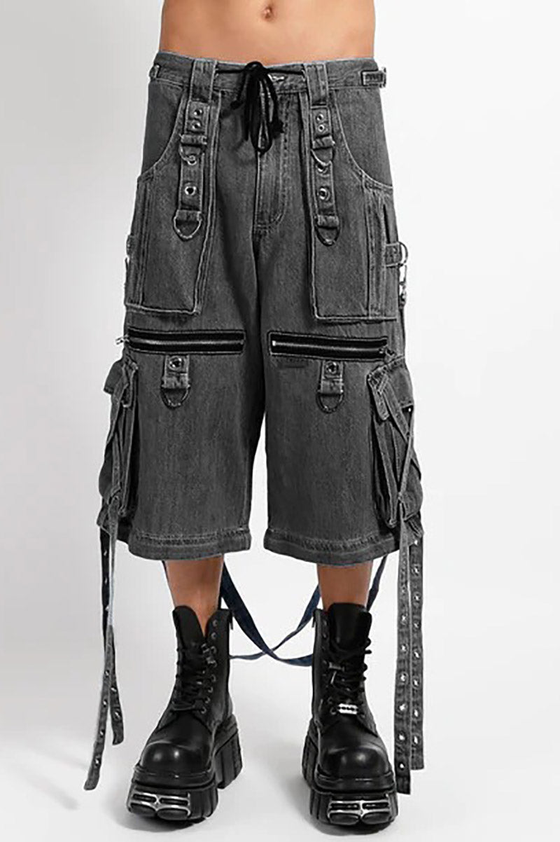 Tripp NYC Denim X Strap Pants [BLACK DENIM]
