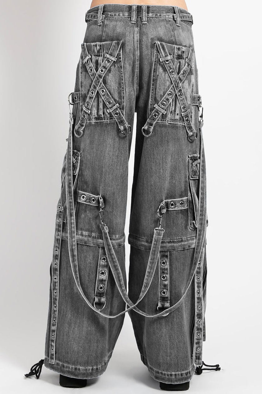 Tripp NYC X-Strap Pants [BLACK FOG WASH DENIM]