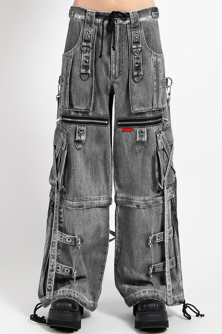 Tripp NYC X-Strap Pants [BLACK FOG WASH DENIM]