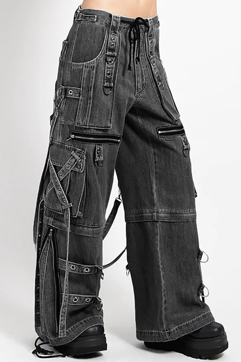 Tripp NYC Denim X Strap Pants [BLACK DENIM]
