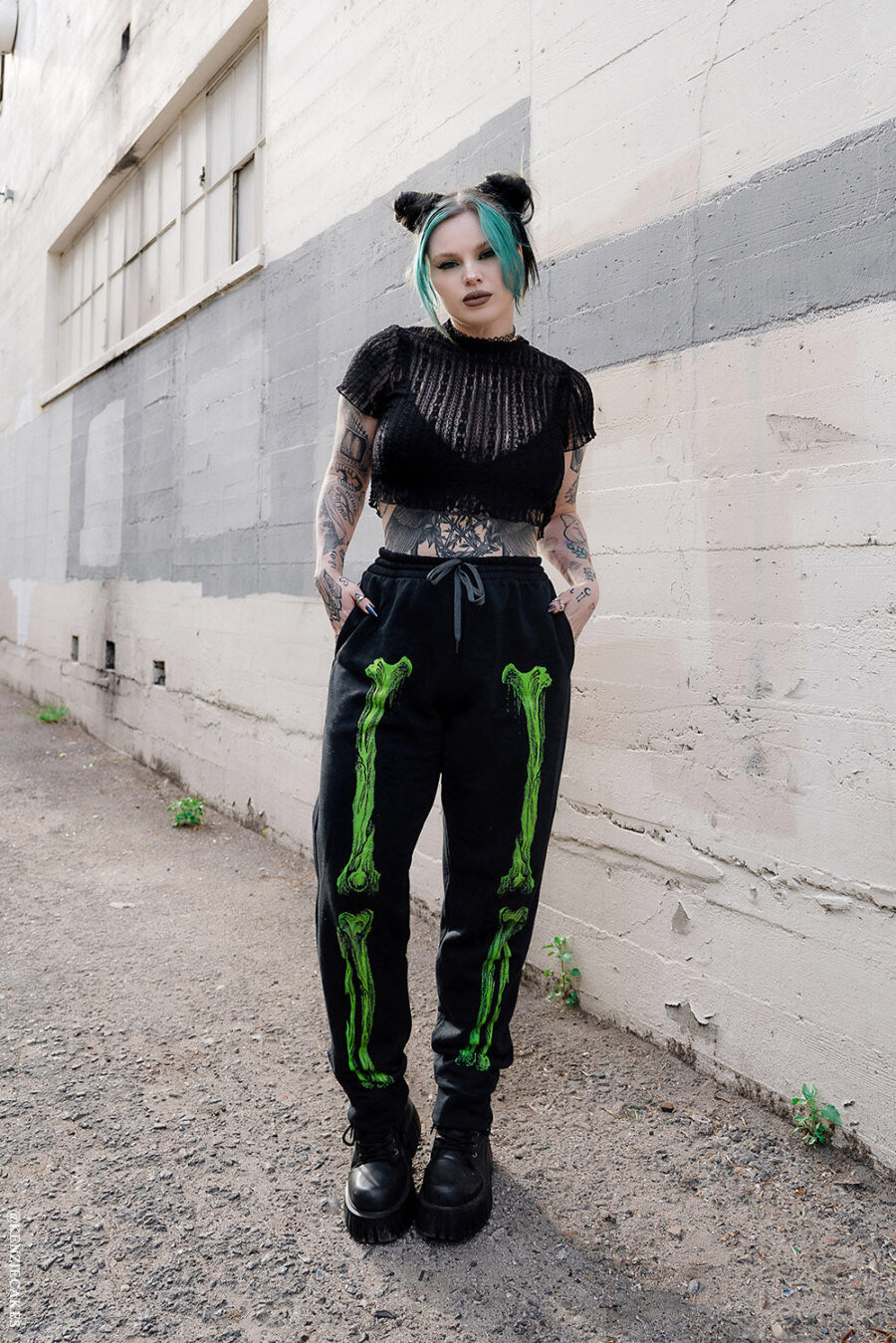 Zombie Rot Skeleton Joggers [Monster Green]