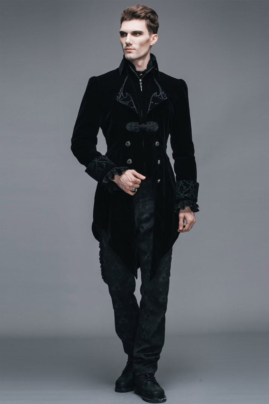 Black Blooded Velvet Coat