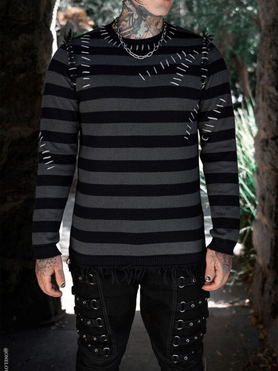 Autopsy Stitch Striped Sweater