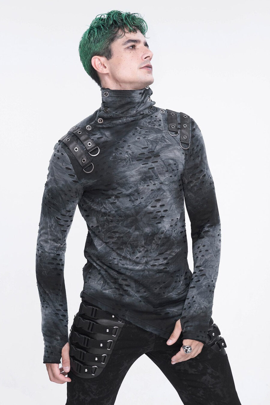 Cadaver Ripped Turtleneck Top