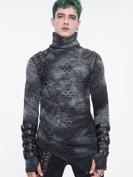 Cadaver Ripped Turtleneck Top
