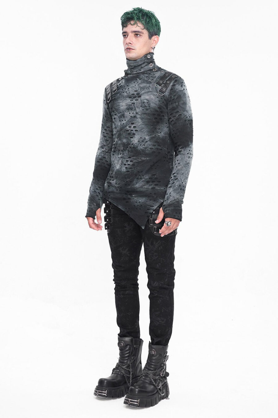 Cadaver Ripped Turtleneck Top