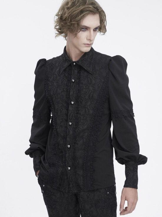 collared-vampire-shirt.jpg Lestat Button Down Damask Top