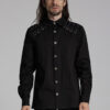 Studded Long Sleeve Skull Button Up Shirt