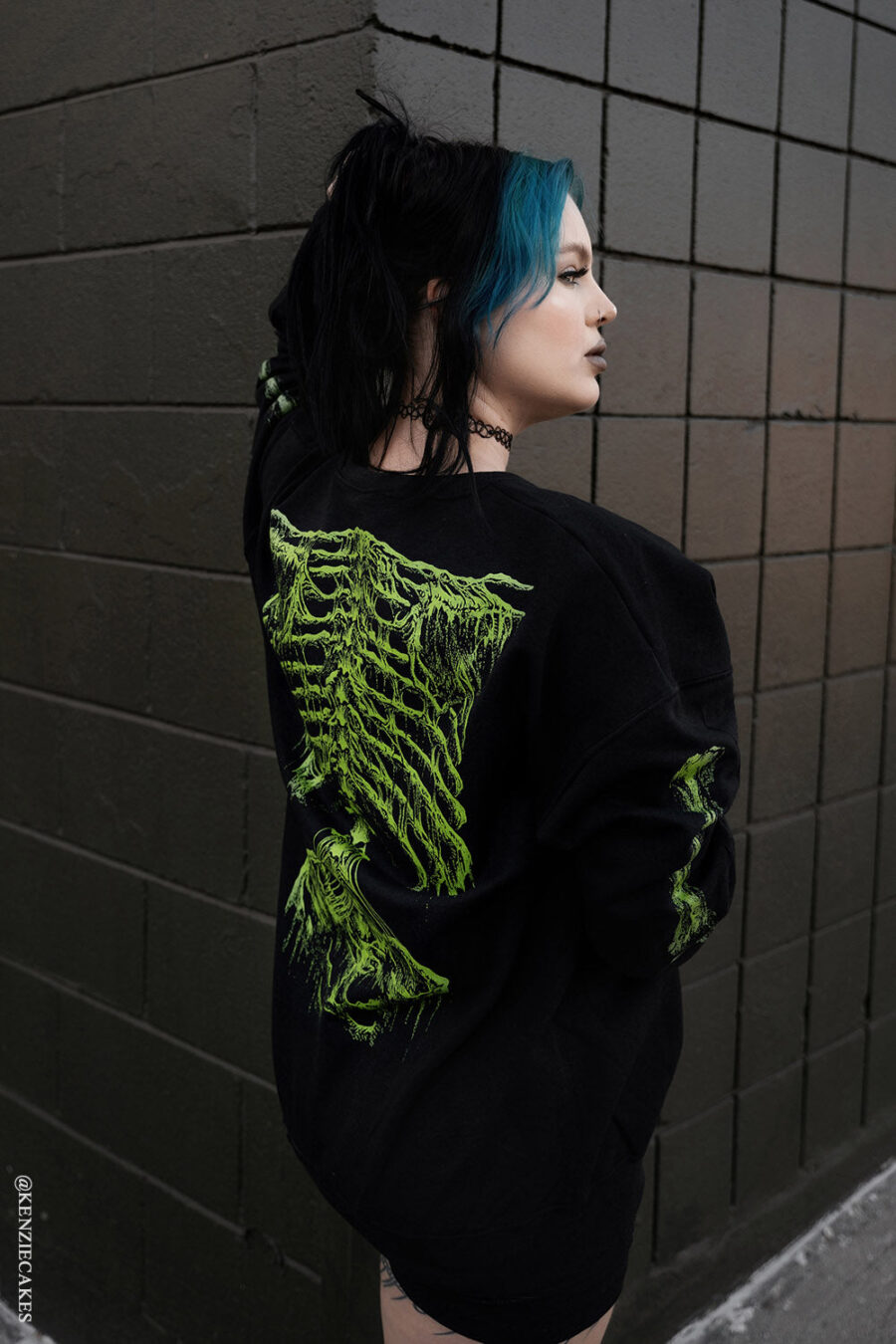 Zombie Rot Skeleton Sweatshirt [Monster Green]