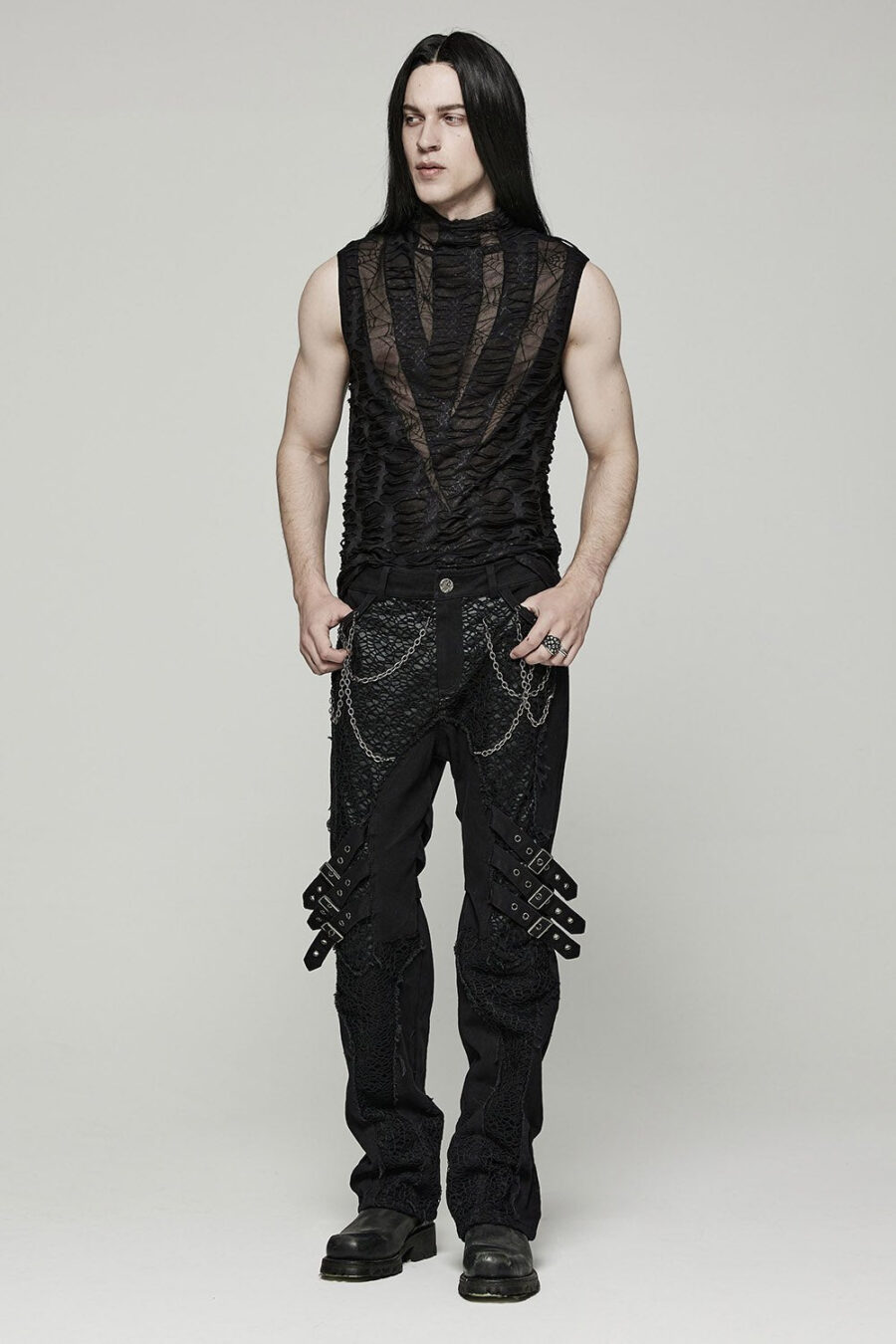 Deathweb Distressed Mesh Tank Top