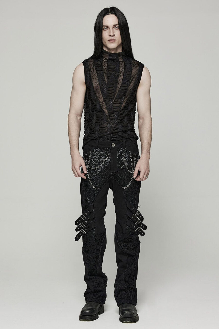 Deathweb Distressed Mesh Tank Top