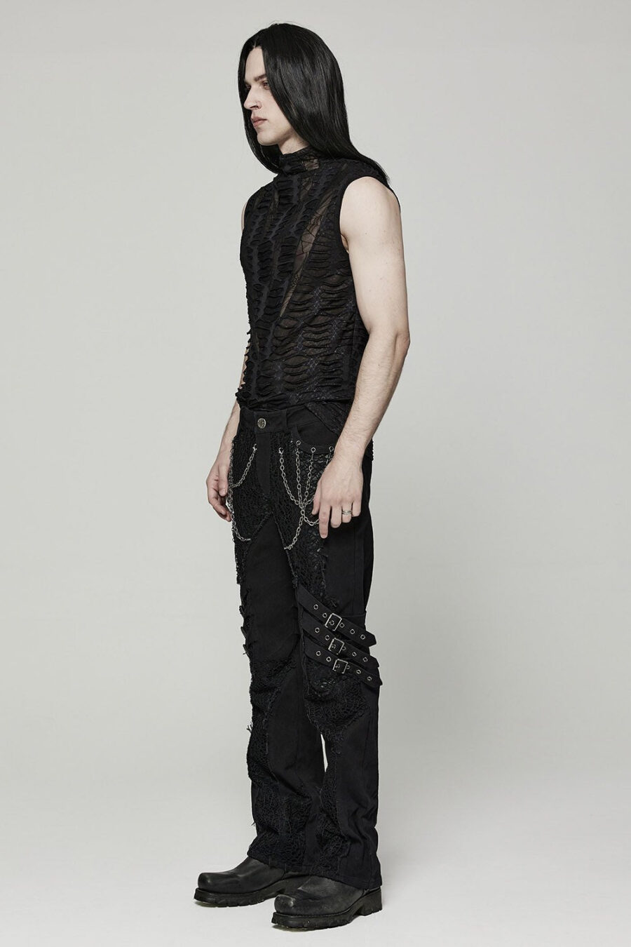 Deathweb Distressed Mesh Tank Top