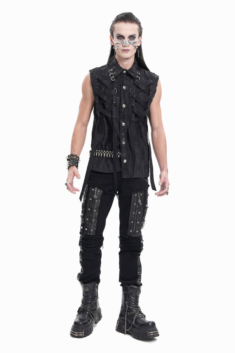 Deathrock Pierced Punk Vest