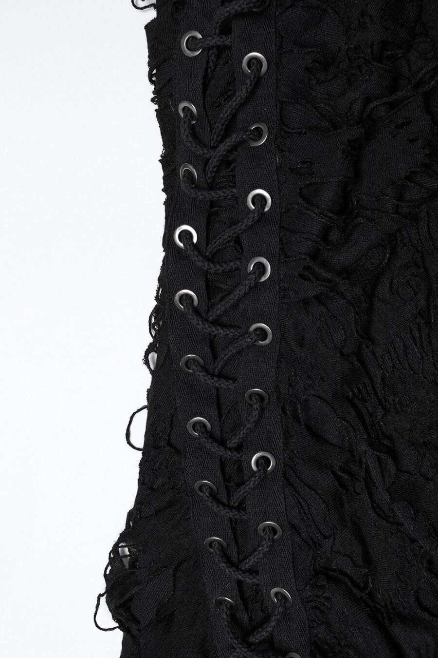 Black Death Tattered Mask Top