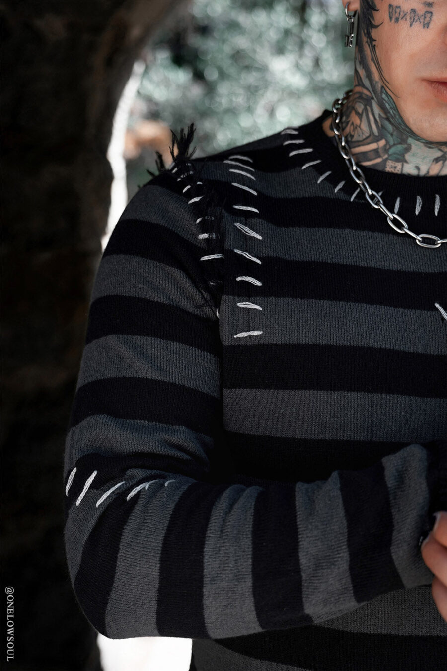 Autopsy Stitch Striped Sweater