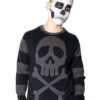 Harlock Skull Gray Striped Sweater