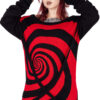 Unisex Spiral Jumper Sweater [Black/Red]