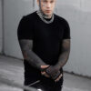 Graveyard Goth Fishnet Sleeve Shirt