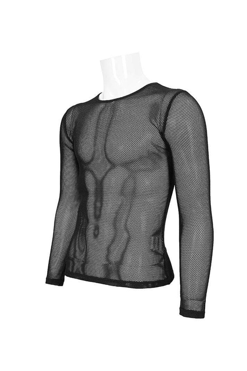 Morbid Black Fishnet Long Sleeve Top [Unisex]