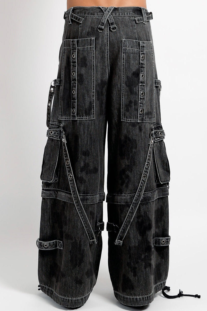 Tripp NYC Denim Strap Pants [Black Ink Wash]