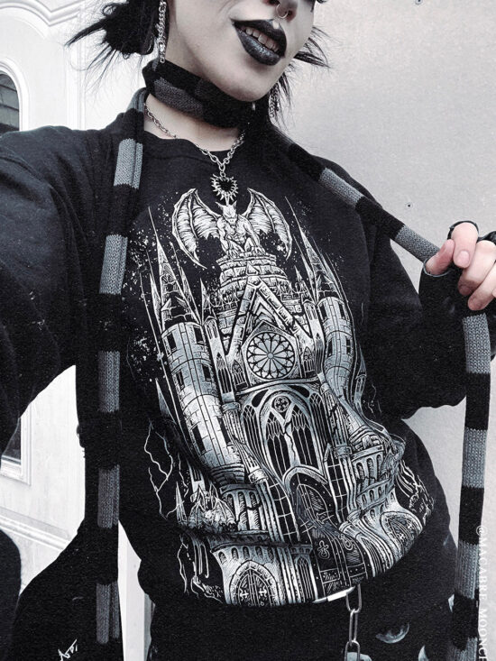 Gargoyle Cathedral Sweatshirt [METALLIC SILVER]