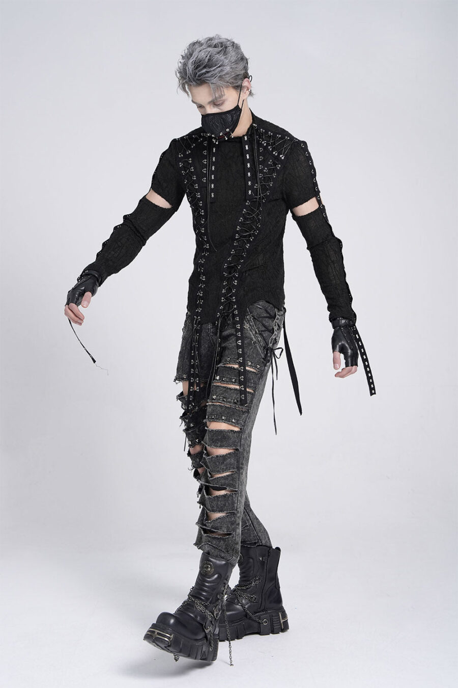 Paranormal Lace-Up Long Sleeve Top