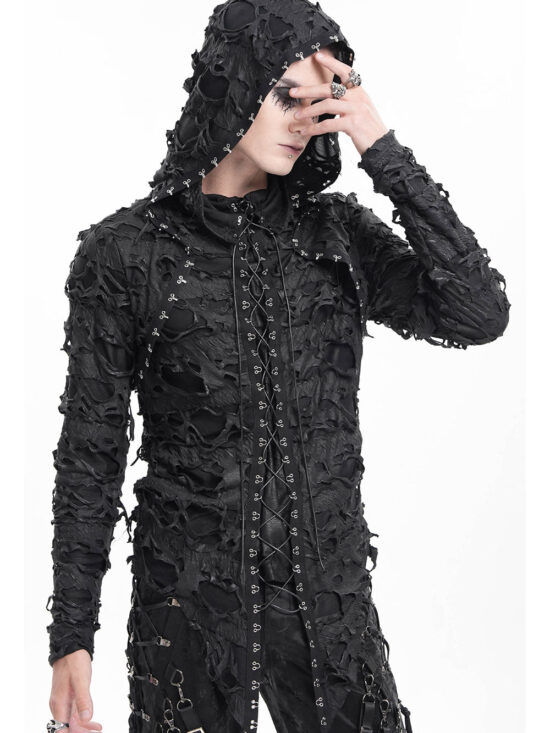 War Boy Shredded Hooded Top
