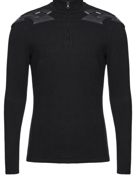 Black Armor Moto Turtleneck Top
