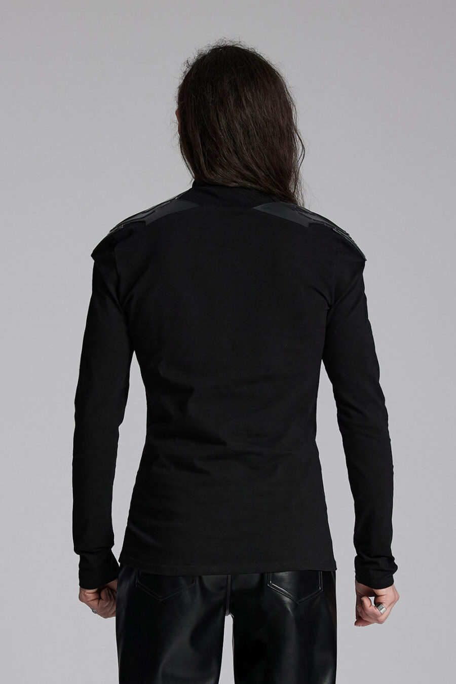 Black Armor Moto Turtleneck Top
