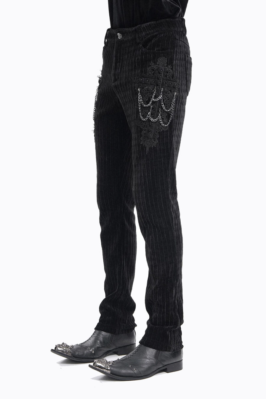 Cadaverous Black Velvet Vampire Pants