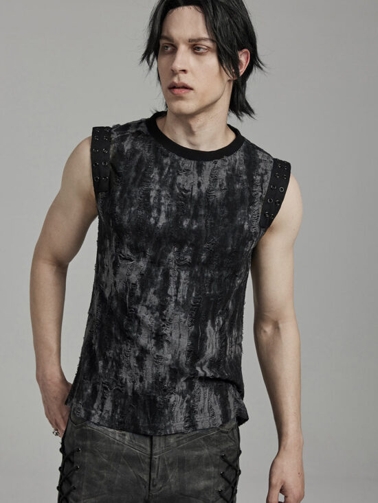 Wartorn Grunge Tank Top [BLACK/GREY]