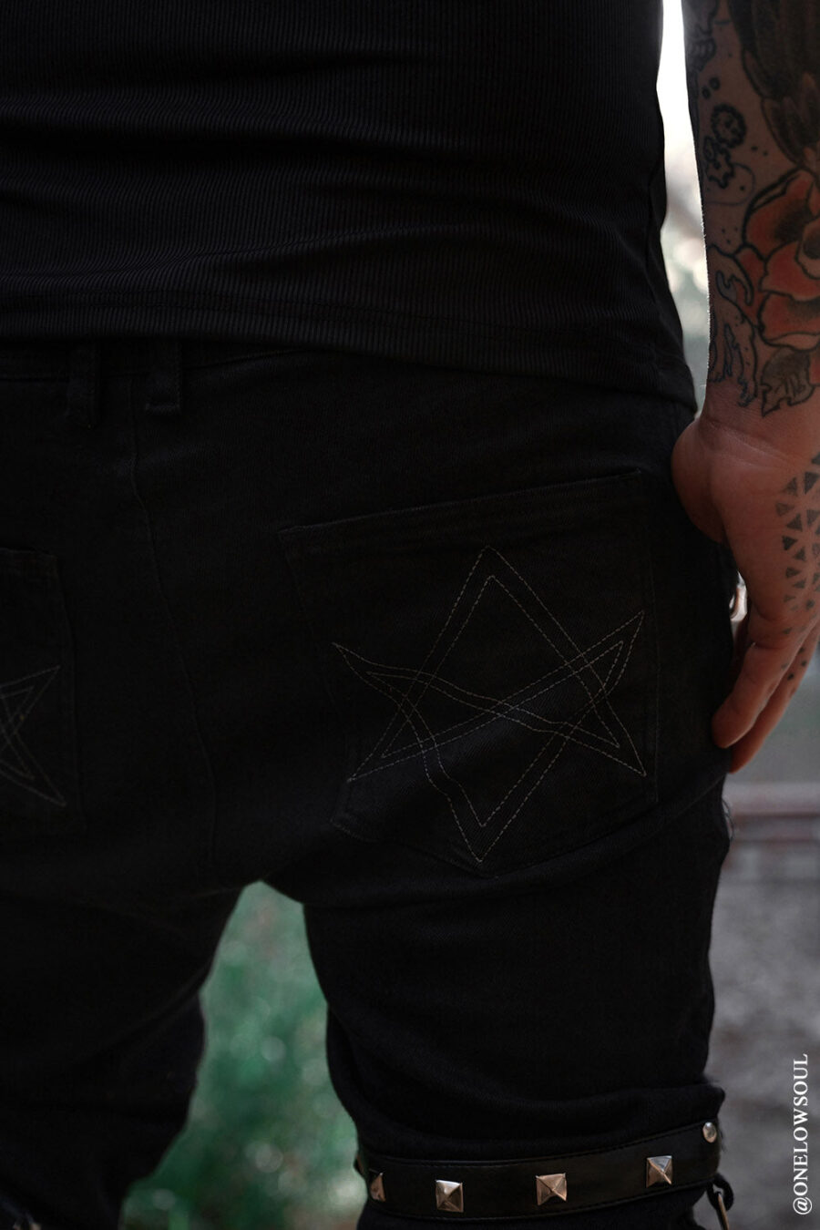 Annihilate Safety Pin Studded Pants