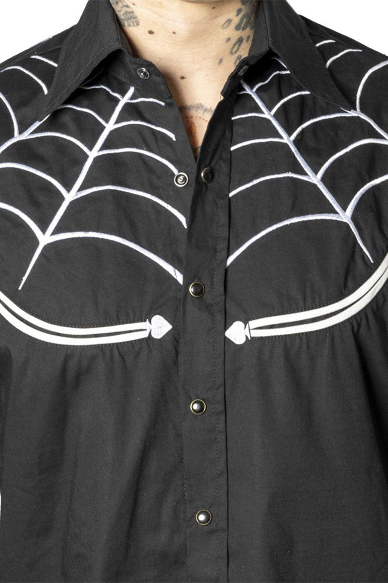 Spiderweb White Western Shirt