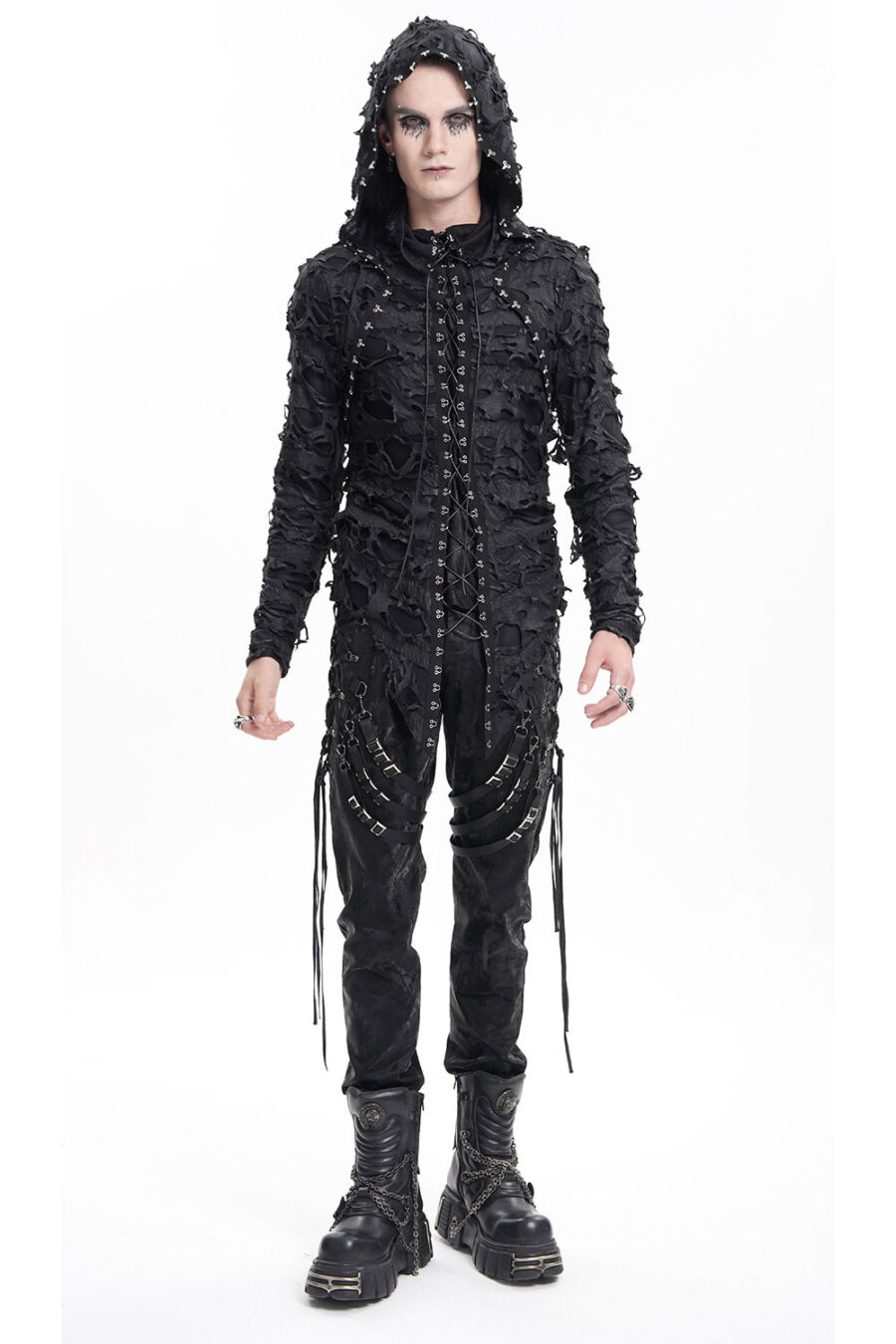 War Boy Shredded Hooded Top