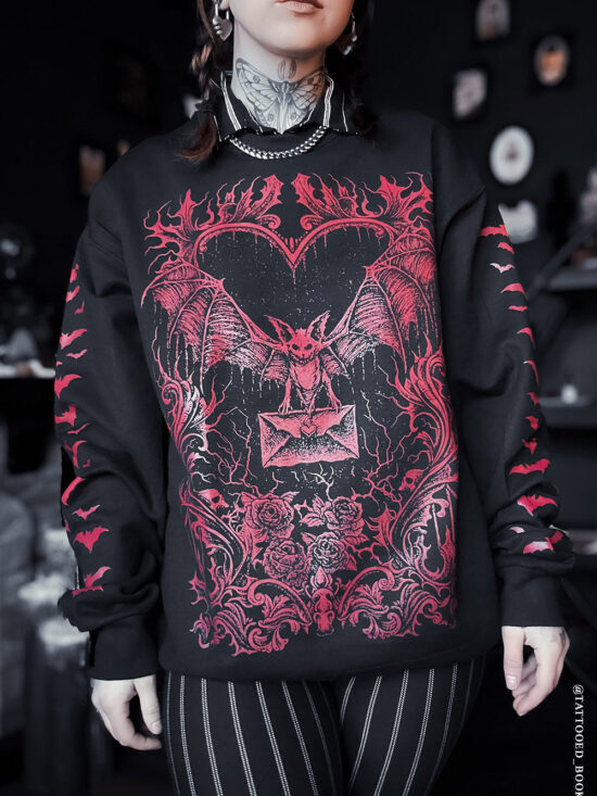 Bat Romance Sweatshirt [BLOOD RED]