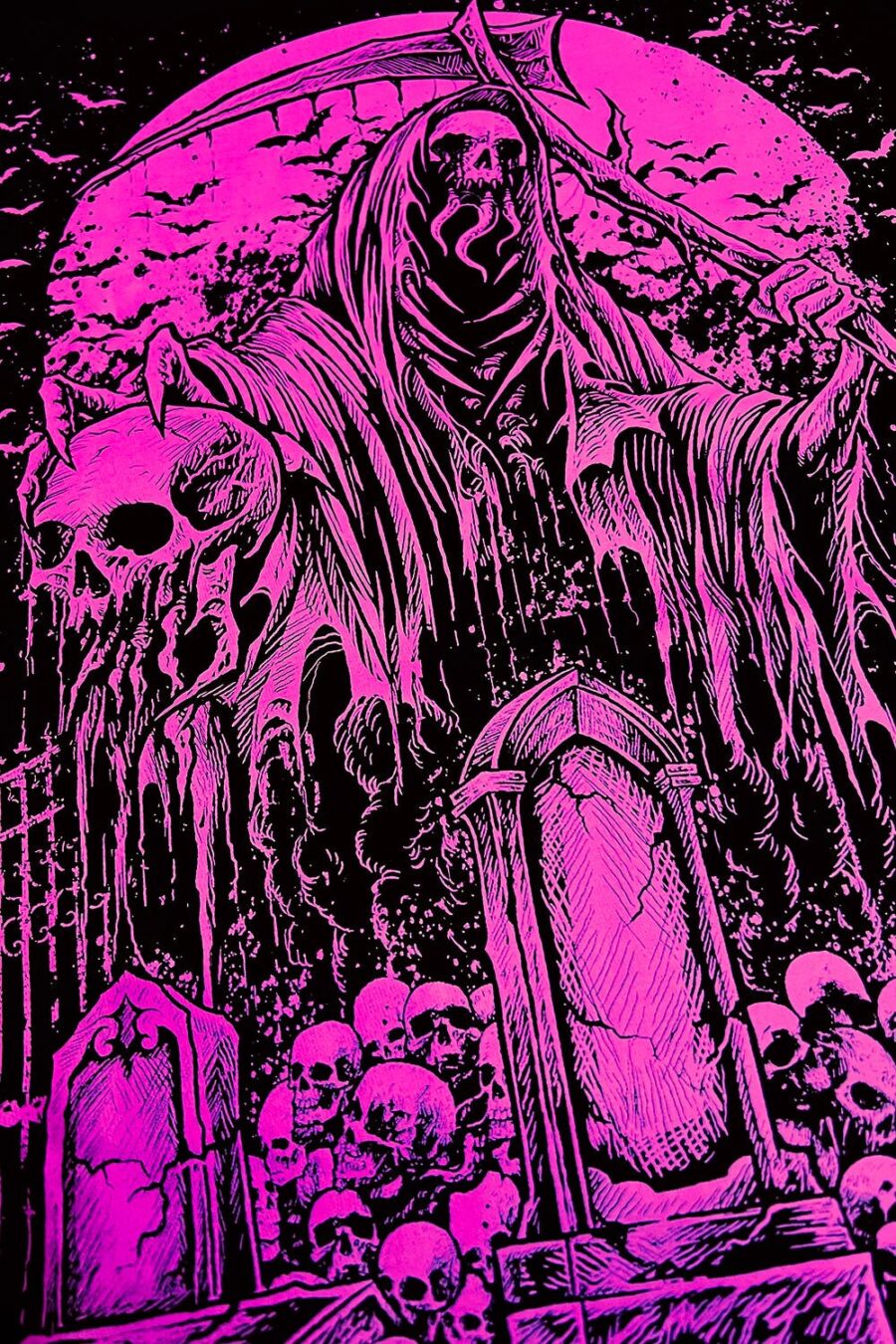 Graveyard Grim Reaper Sweatshirt [PINK]