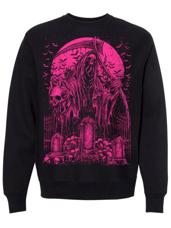 Graveyard Grim Reaper Sweatshirt [PINK]