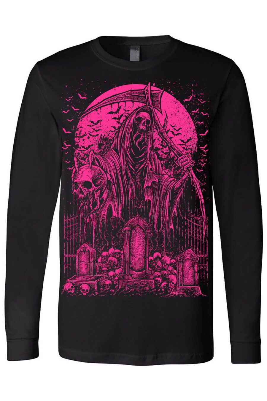 Graveyard Grim Reaper T-shirt [PINK]