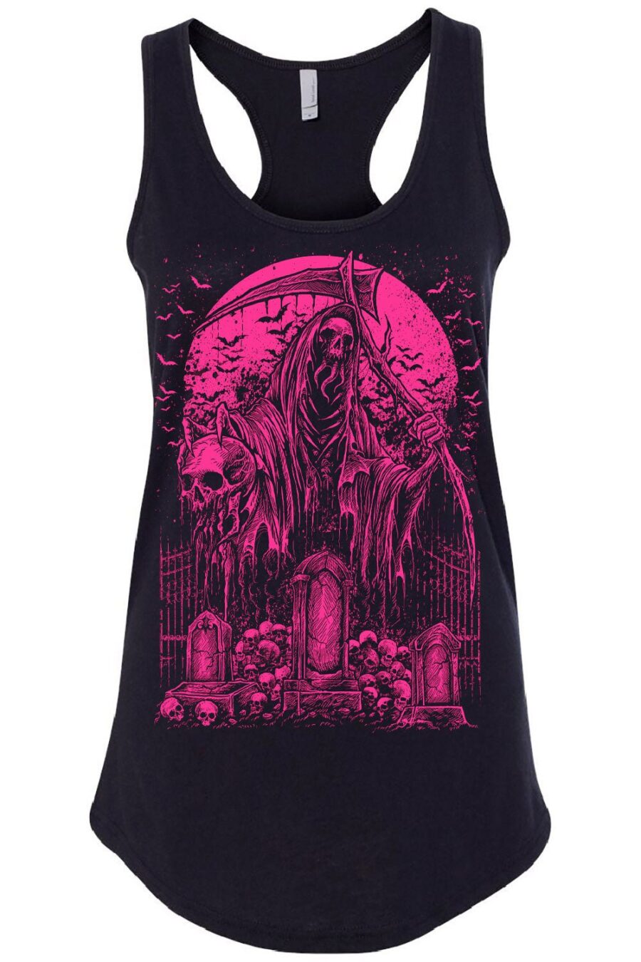 Graveyard Grim Reaper T-shirt [PINK]