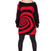 Unisex Spiral Jumper Sweater [Black/Red]