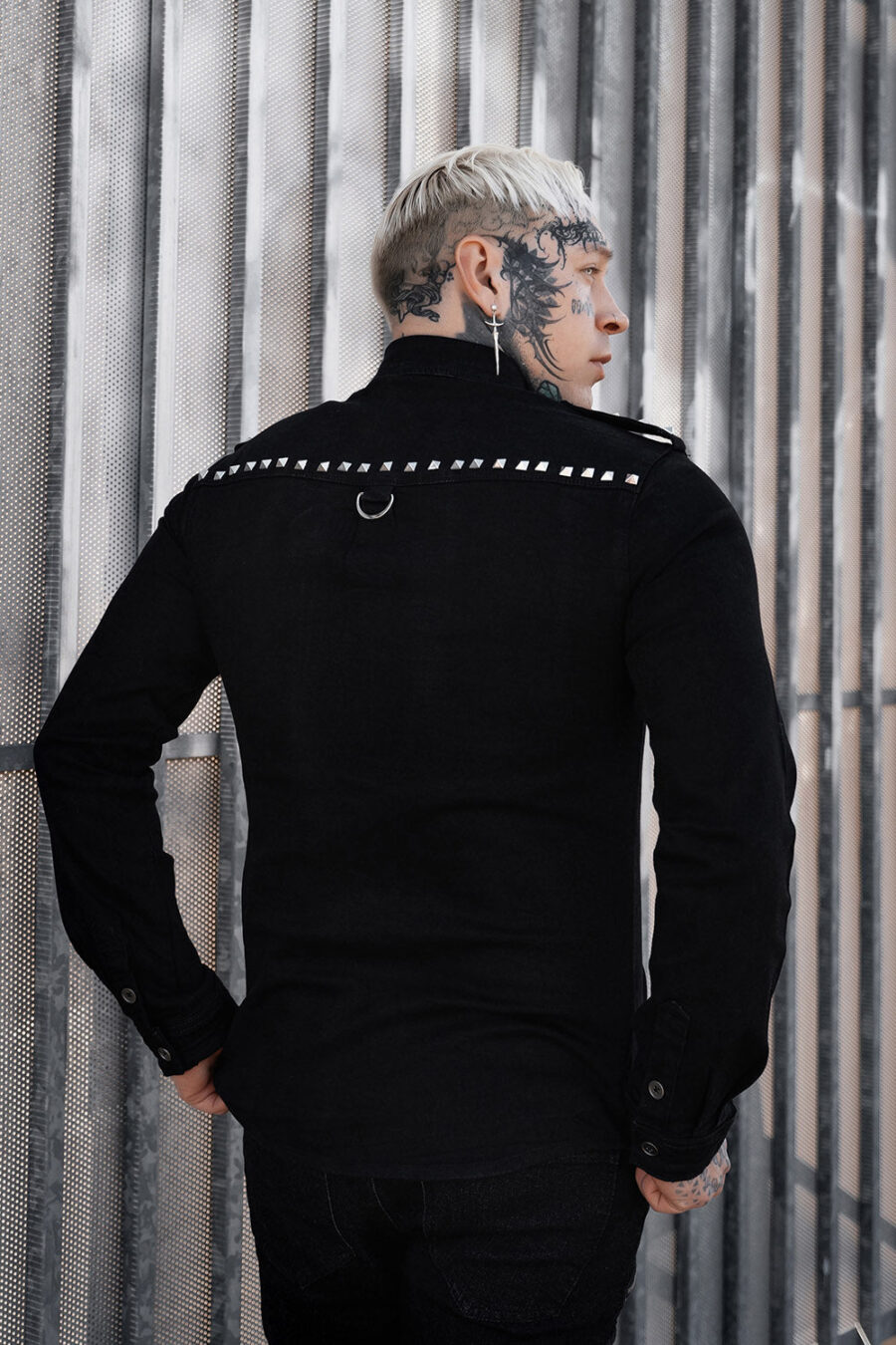 Wreckage Studded Shoulder Shirt