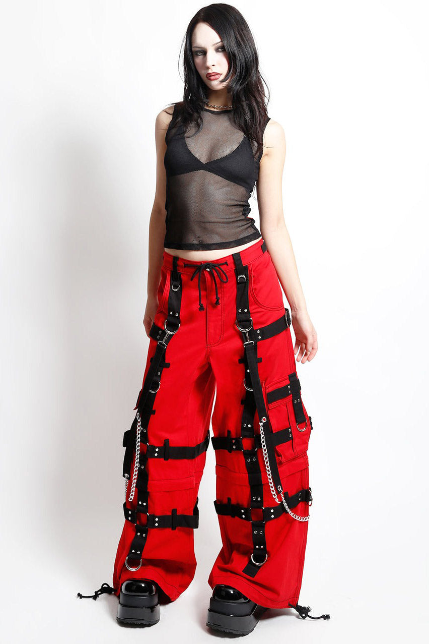 Tripp NYC Harness Dark Street Pants [Red/Black]