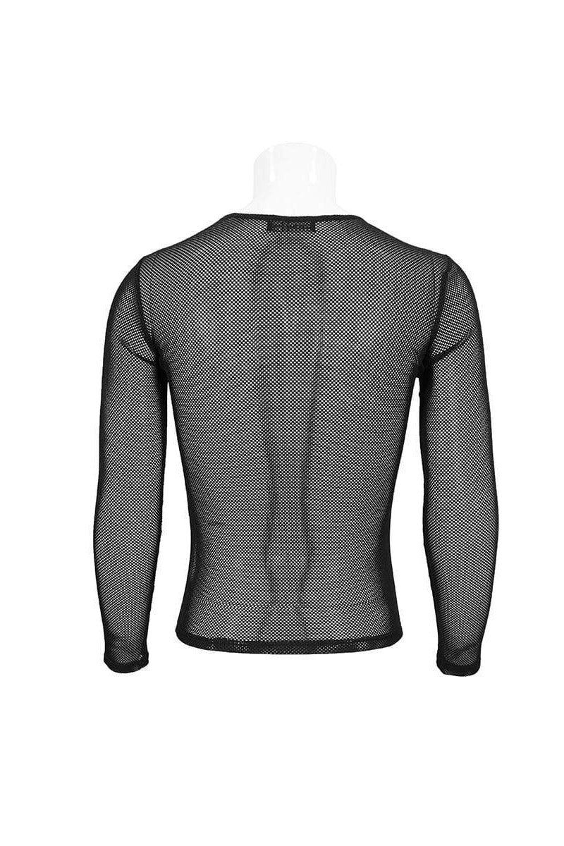 Morbid Black Fishnet Long Sleeve Top [Unisex]