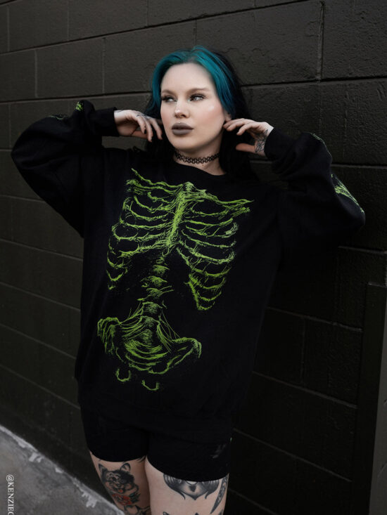 Zombie Rot Skeleton Sweatshirt [Monster Green]