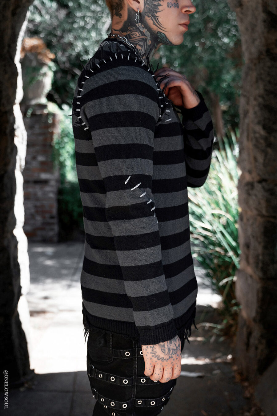 Autopsy Stitch Striped Sweater